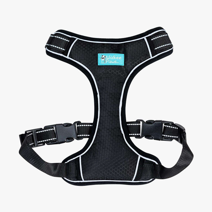 Reflective stitching for safer night walks. 