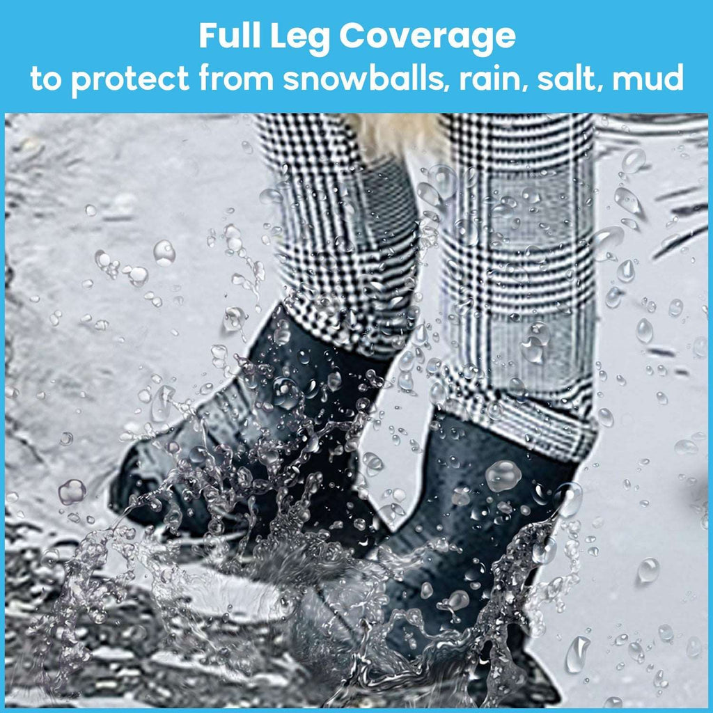 Waterproof boots & water-resistant leggings. 