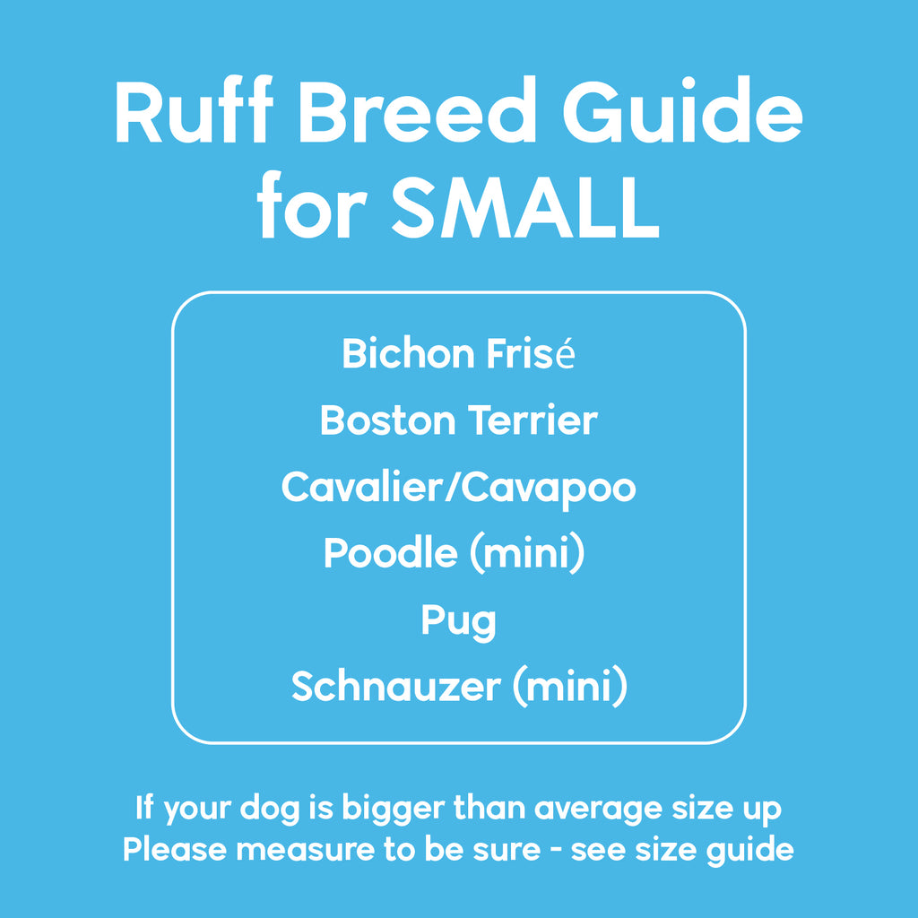 Ruff breed guide for size Small for Deluxe Easy-on boot leggings
