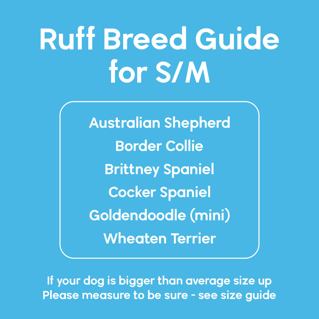 Ruff breed guide for size S/M for Deluxe Easy-on boot leggings