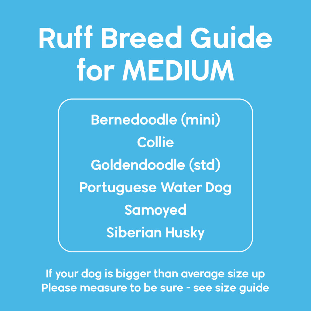 Ruff breed guide for size Medium for Deluxe Easy-on boot leggings