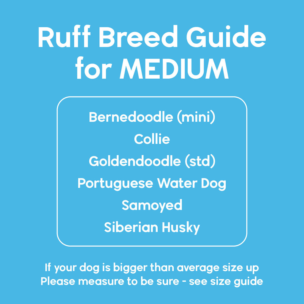 Ruff breed guide for size Medium for Deluxe Easy-on boot leggings